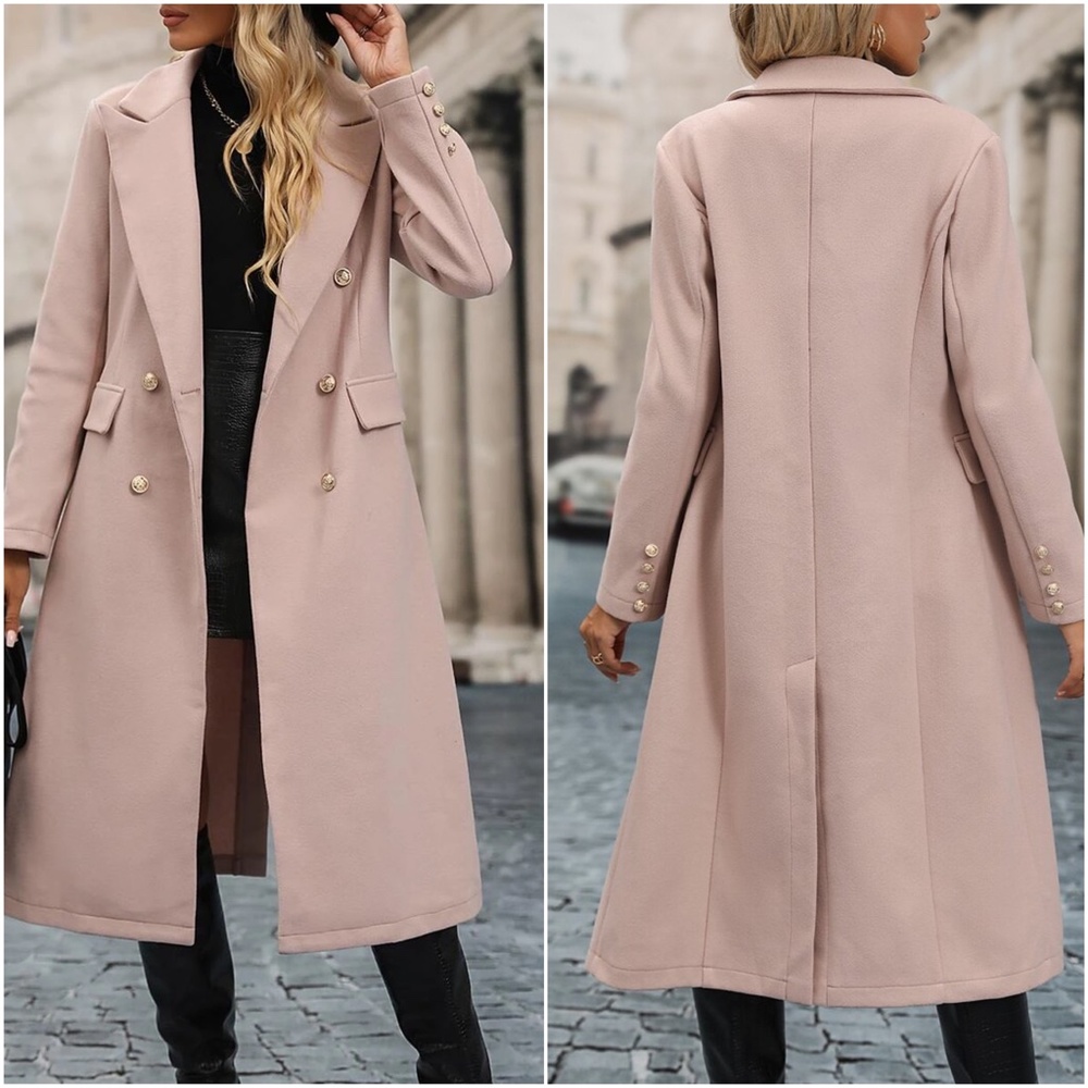 Classic Button Double Breasted Jacket Coat - Picture 2 of 3